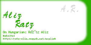 aliz ratz business card